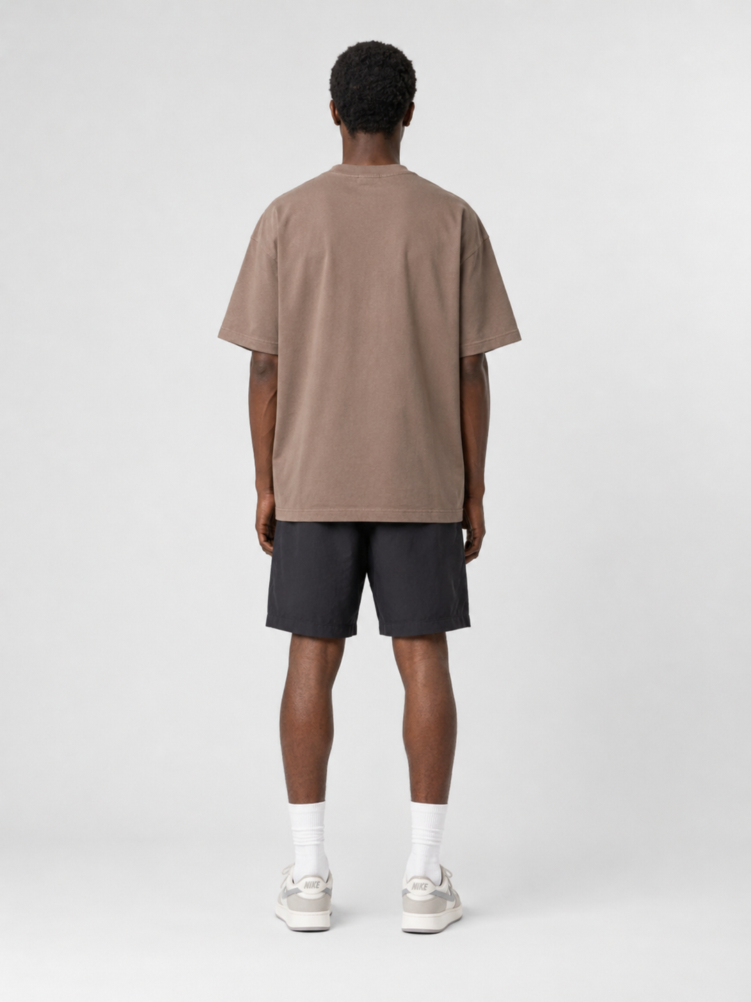 OVERSIZED HEAVYWEIGHT COTTON TAUPE T-SHIRT