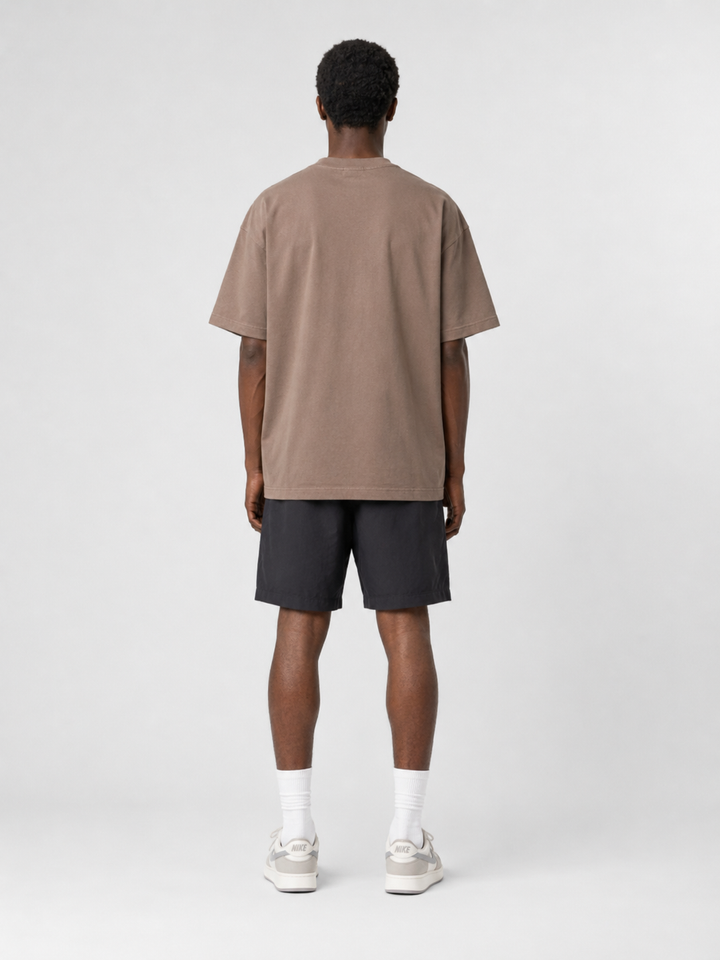 OVERSIZED HEAVYWEIGHT COTTON TAUPE T-SHIRT