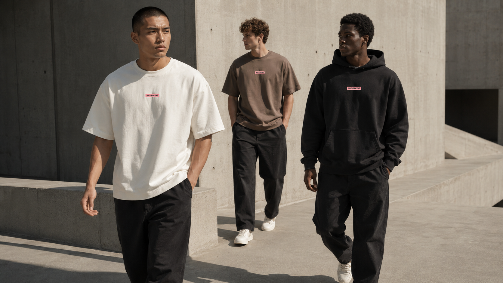 Luxury lifestyle image for Nous Le Faisons premium clothing brand
