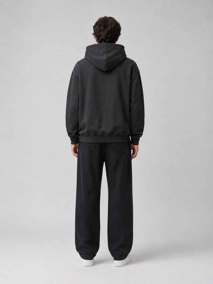 OVERSIZED HEAVYWEIGHT COTTON BLACK HOODIE