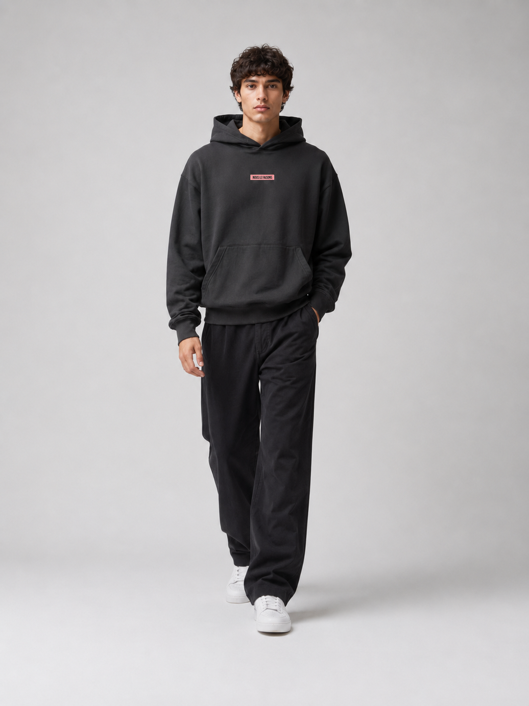 OVERSIZED HEAVYWEIGHT COTTON BLACK HOODIE