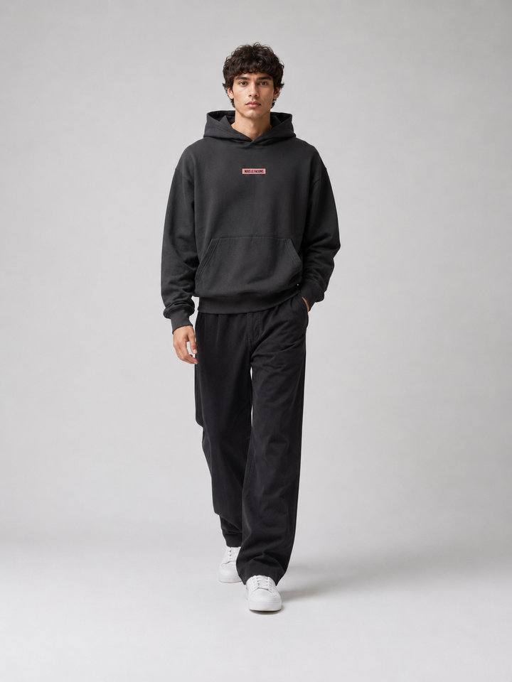 OVERSIZED HEAVYWEIGHT COTTON BLACK HOODIE
