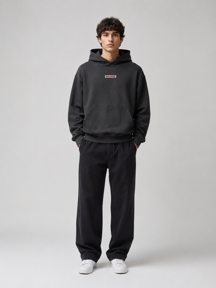 OVERSIZED HEAVYWEIGHT COTTON BLACK HOODIE
