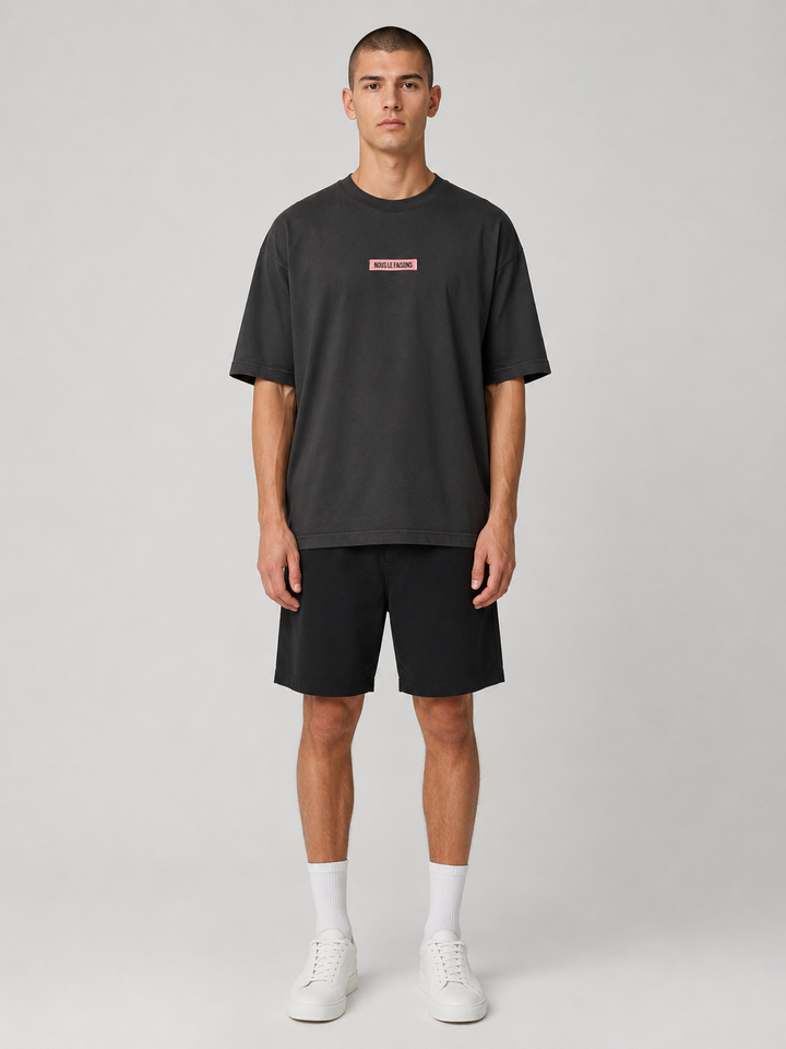 OVERSIZED HEAVYWEIGHT COTTON BLACK T-SHIRT