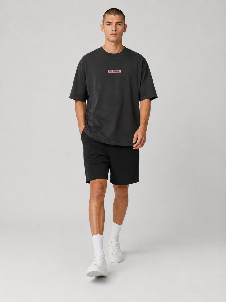 OVERSIZED HEAVYWEIGHT COTTON BLACK T-SHIRT