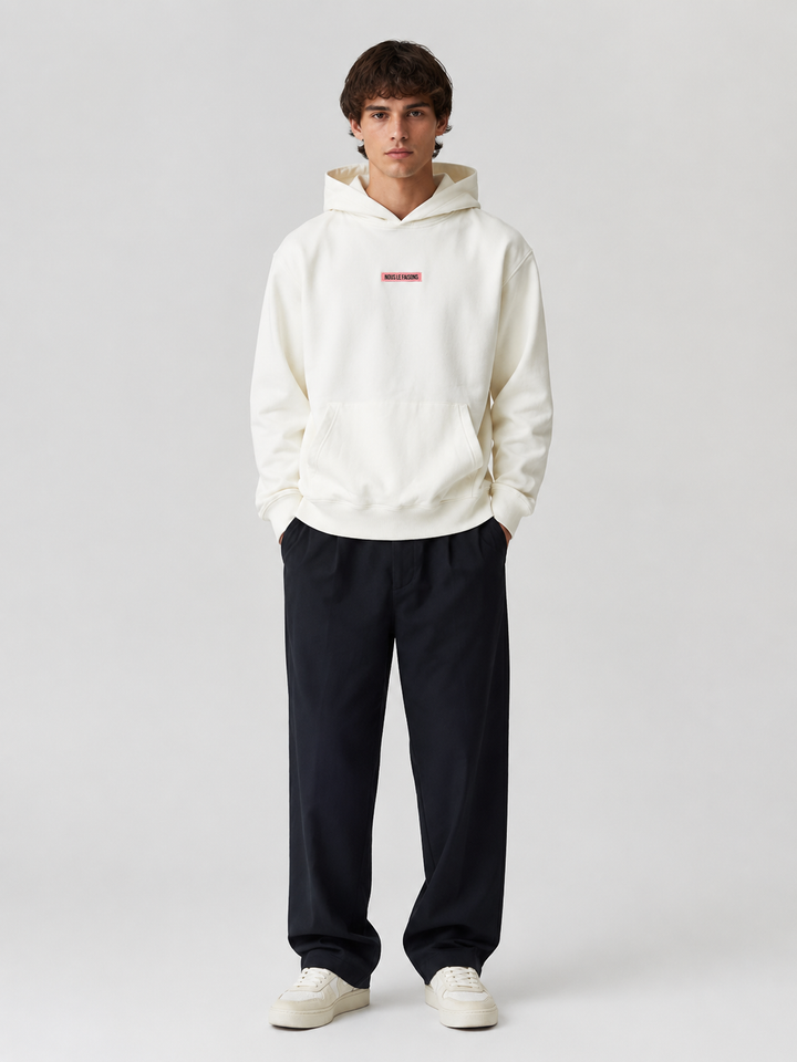 OVERSIZED HEAVYWEIGHT COTTON WHITE HOODIE